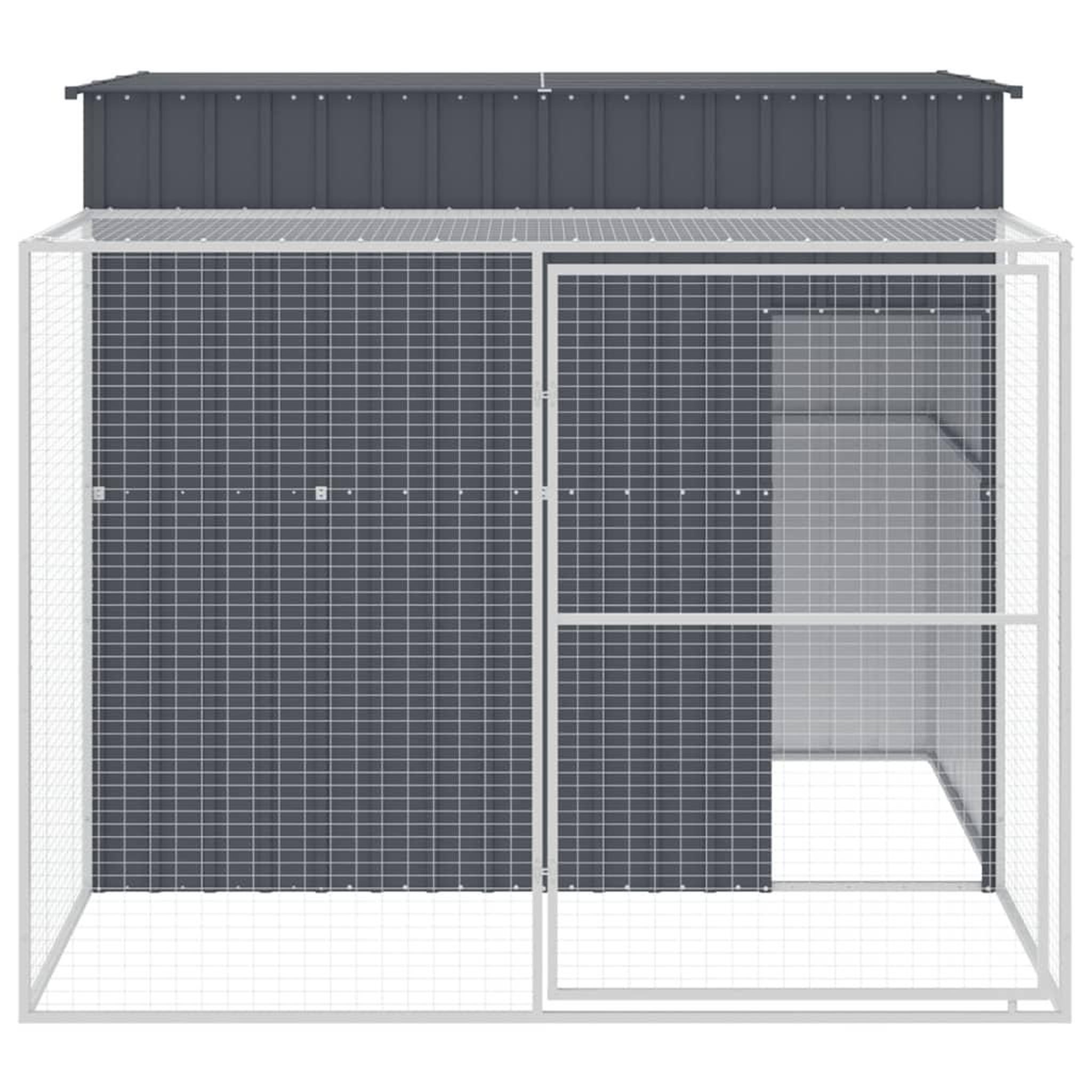 Voir la diapositive 3 : VIDAXL Niche pour chien avec cour anthracite 214x253x181 cm