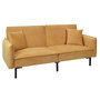 Voir la diapositive 1 : The Home Deco Factory Canapé convertible en velours Bryne - 3 Places - Ocre