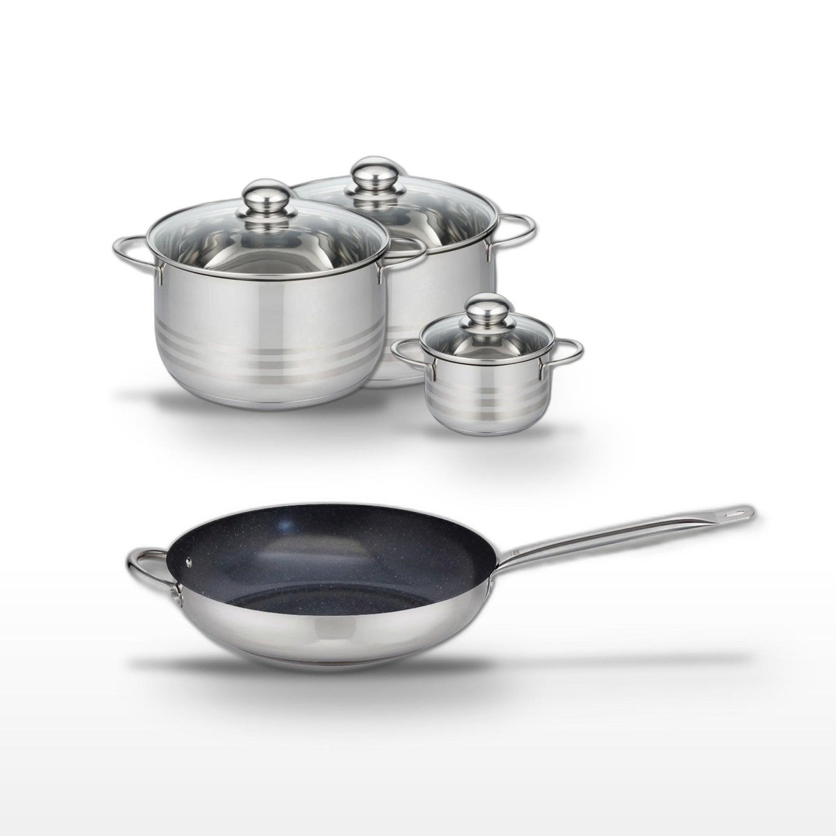 ELO Lot Poêle 32cm & 3 Faitouts Elo Profi Therm Platinum