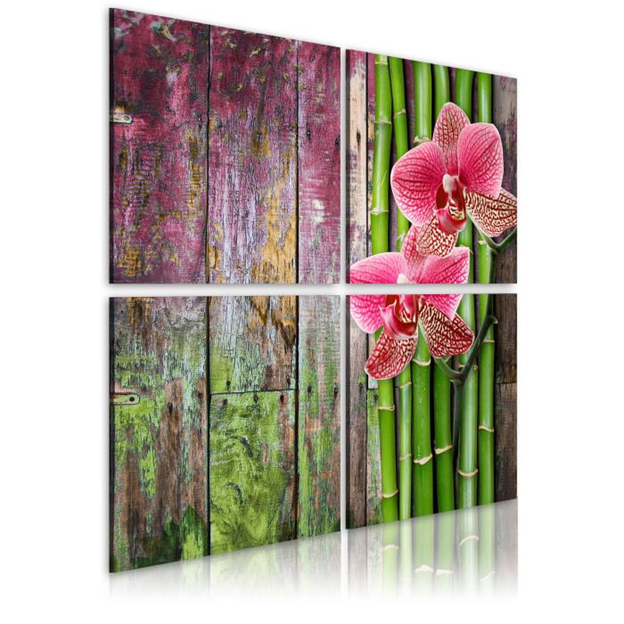 Paris Prix Tableau Imprimé  Bambou & Orchidée. Coloris disponibles : Multicolore