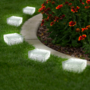 Voir la diapositive 2 : ID MARKET Lot de 8 pavés solaires en verre 4 LEDS blanches éclairage de jardin