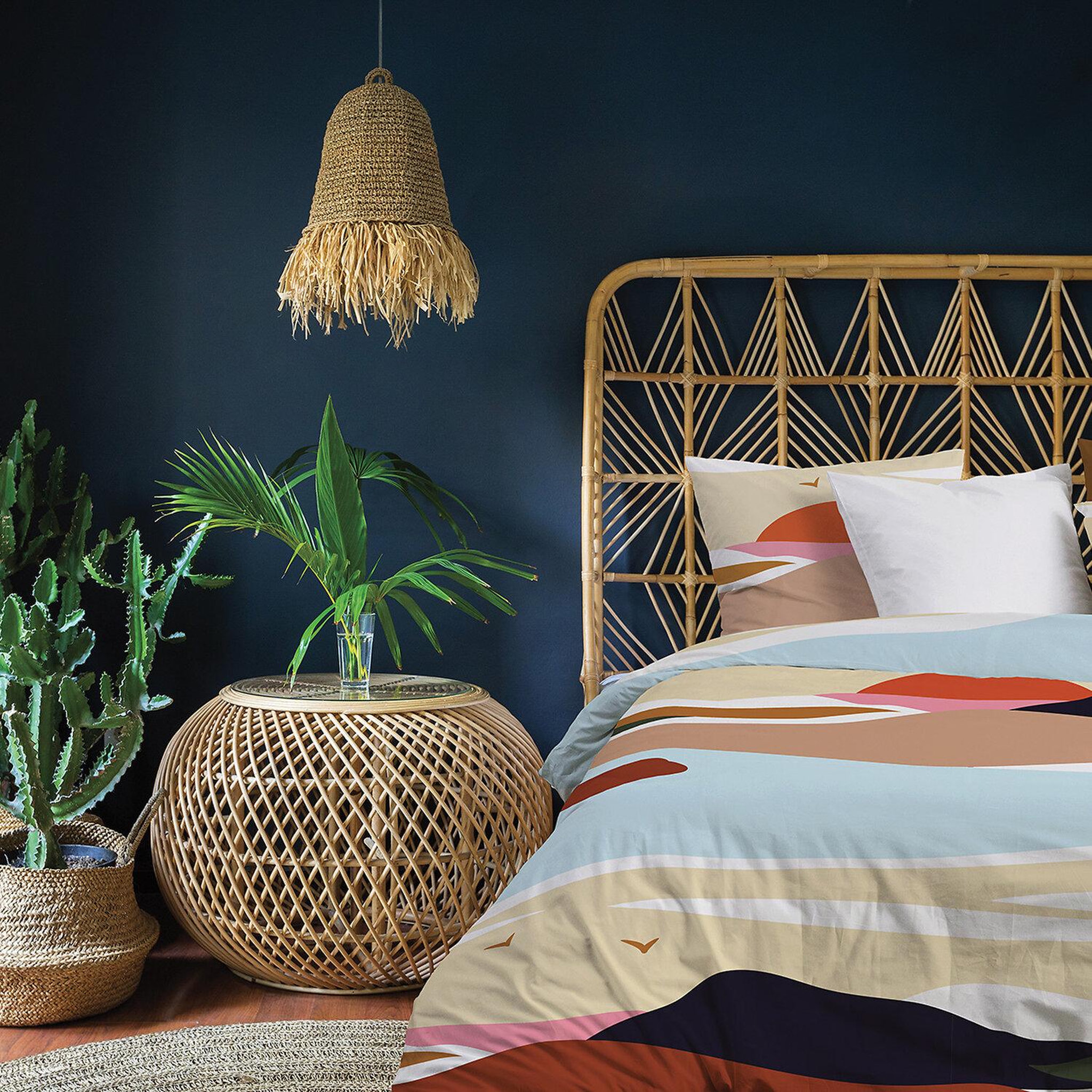 Voir la diapositive 4 : Les Ateliers du Linge Parure de housse de couette 100% coton 57fils safa