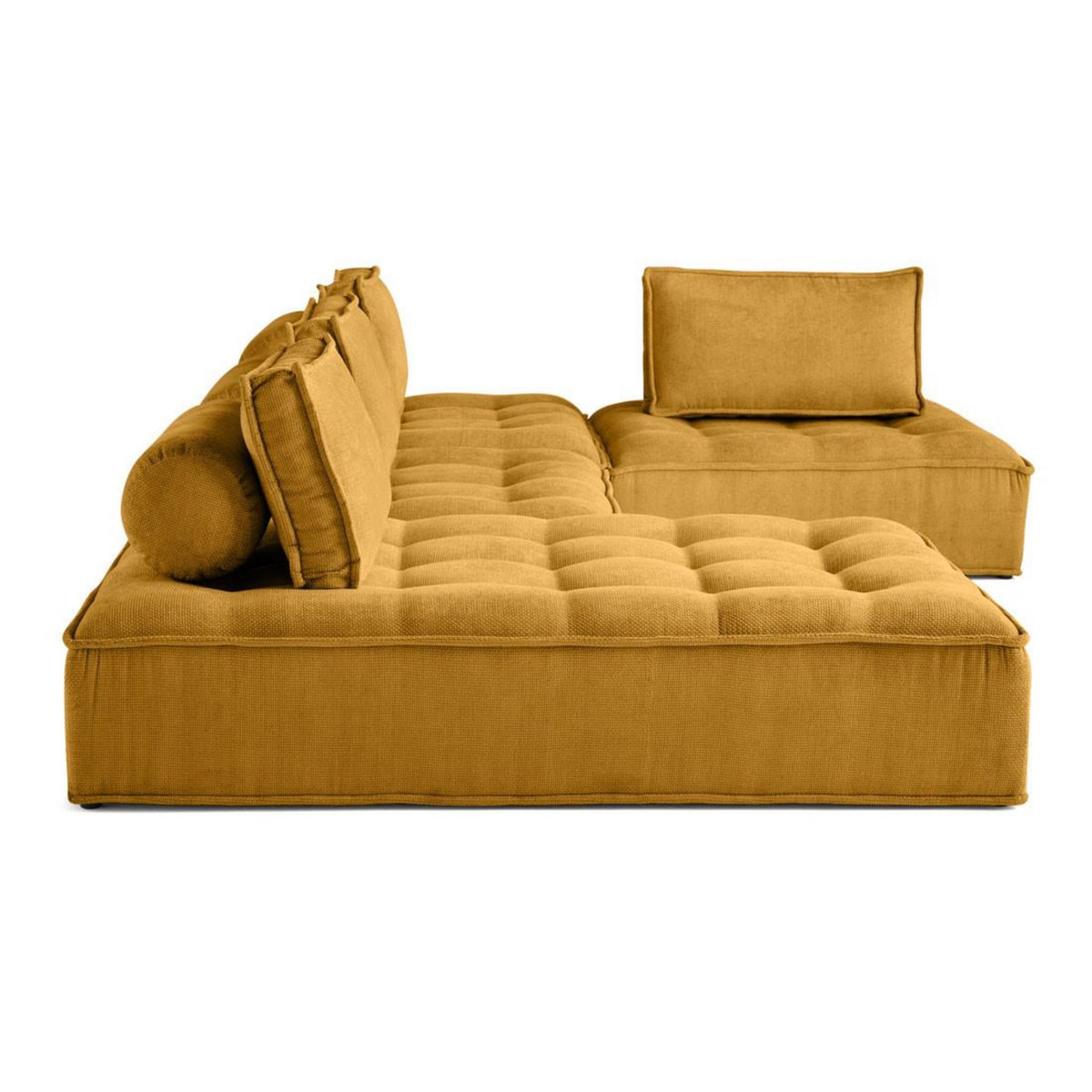 BEST MOBILIER Marisol - canapé panoramique modulable 7 places - velours texturé