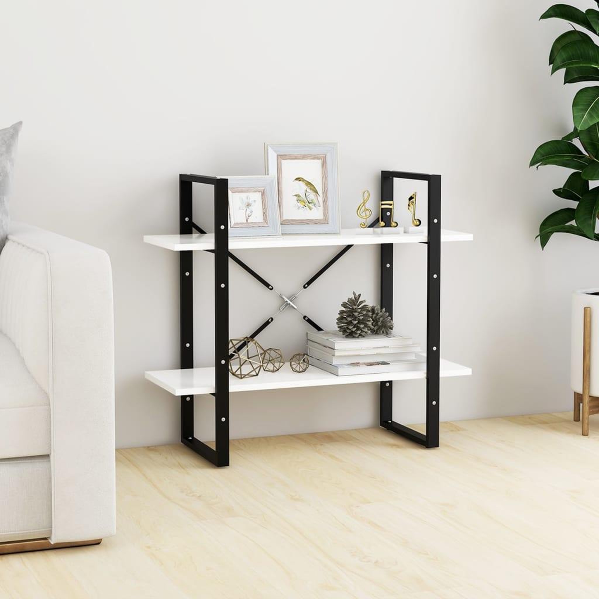 VIDAXL Bibliotheque a 2 niveaux Blanc 80x30x70 cm bois d'ingenierie