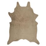 The Home Deco Factory Tapis forme peau de bête imitation fourrure taupe 120x158 cm