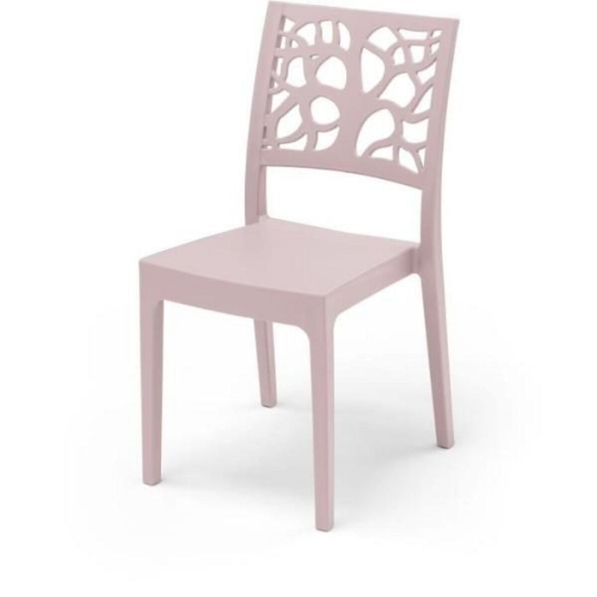 MARKET24 Chaise de jardin TETI ARETA - Rose pastel - Plastique résine - 52 x 46 x H 86 cm