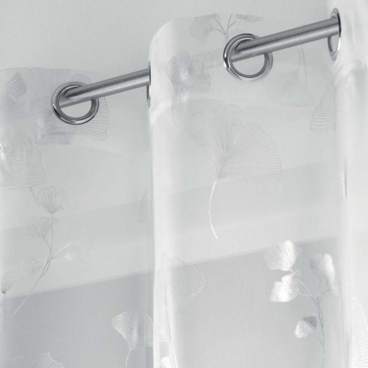 Paris Prix Rideau Voilage à Œillets  Bloomy  140x280cm Blanc