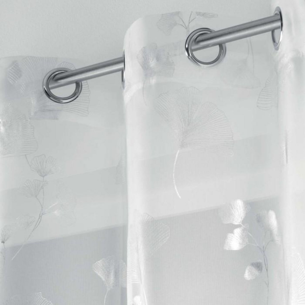 Paris Prix Rideau Voilage à Œillets  Bloomy  140x280cm Blanc