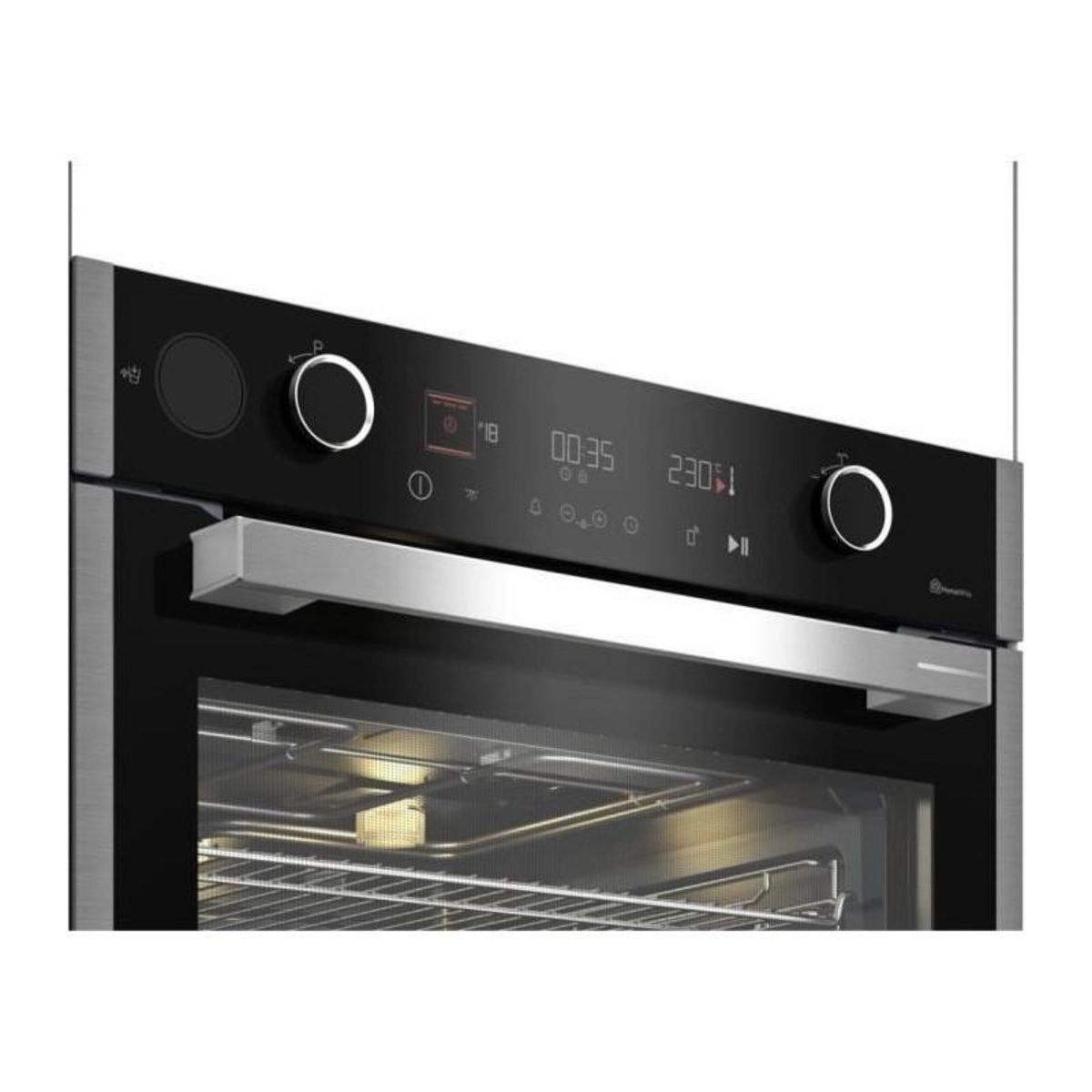Grundig Four encastrable pyrolyse GRUNDIG - GEBD19401BPH - inox - porte froide - 72 L