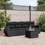 Voir la diapositive 1 : VIDAXL Salon de jardin 5 pcs avec coussins noir resine tressee