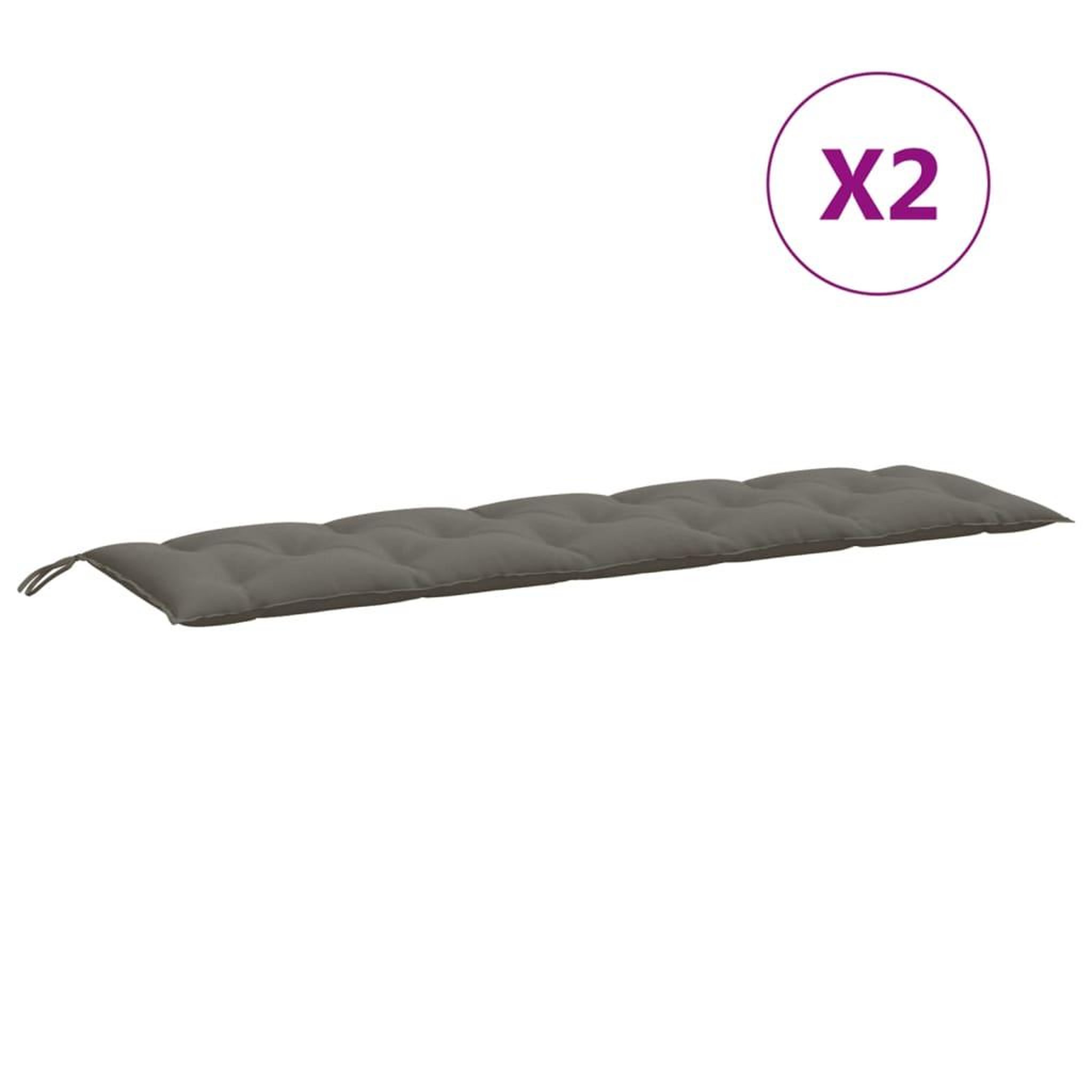 Voir la diapositive 4 : VIDAXL Coussins de banc de jardin lot de 2 gris fonce melange tissu