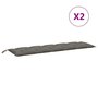 Voir la diapositive 4 : VIDAXL Coussins de banc de jardin lot de 2 gris fonce melange tissu