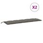 Voir la diapositive 4 : VIDAXL Coussins de banc de jardin lot de 2 gris fonce melange tissu
