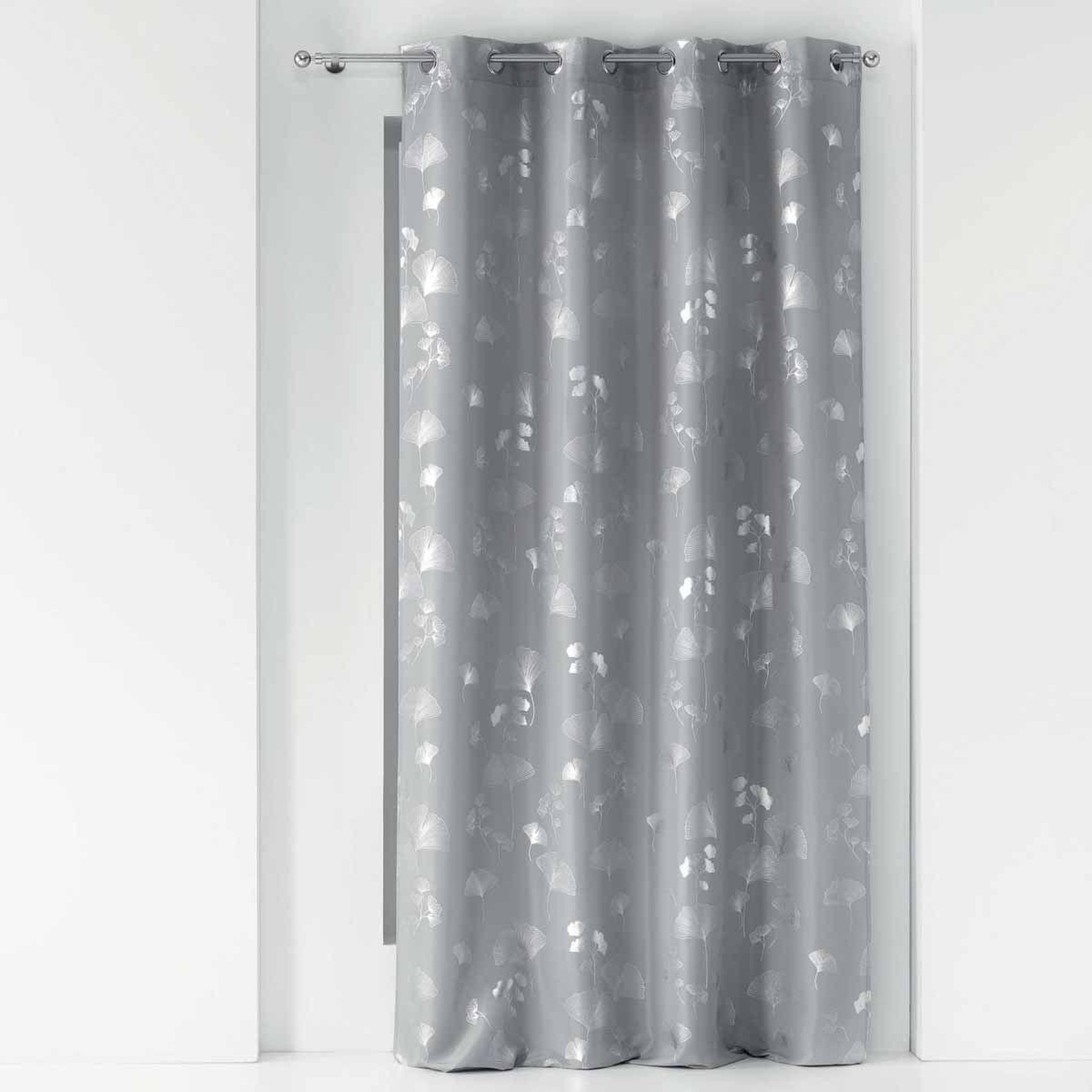 Douceur d'Intérieur Rideau déco à œillets  bloomy  140x260cm gris