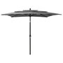 Voir la diapositive 1 : VIDAXL Parasol de jardin a 3 niveaux avec mat en aluminium anthracite