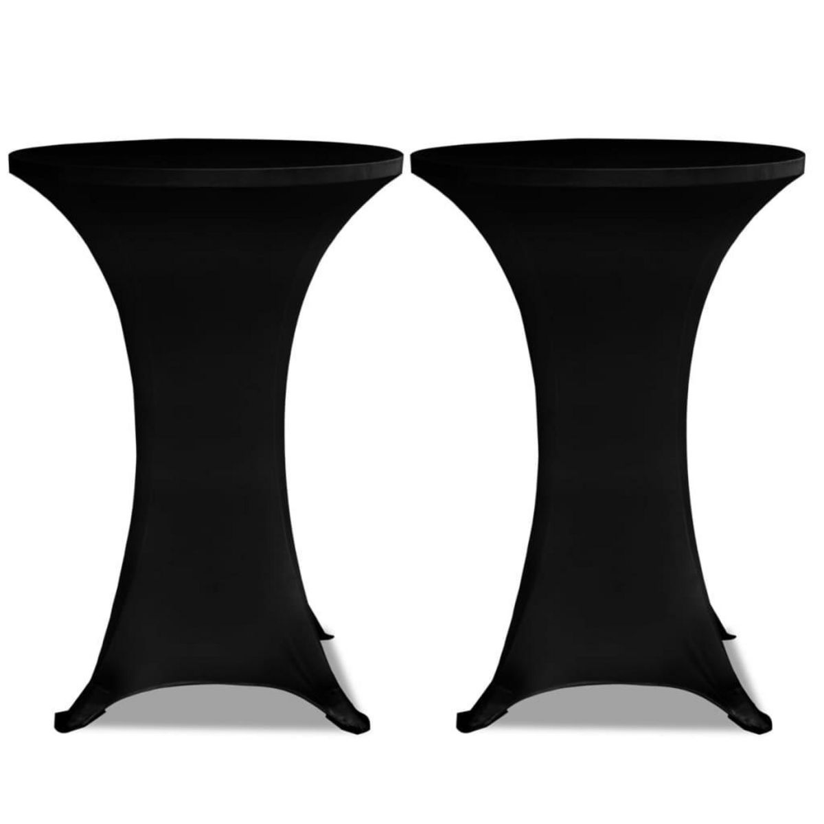 VIDAXL Housse de table Ø 60 cm Noir extensible 2 pcs