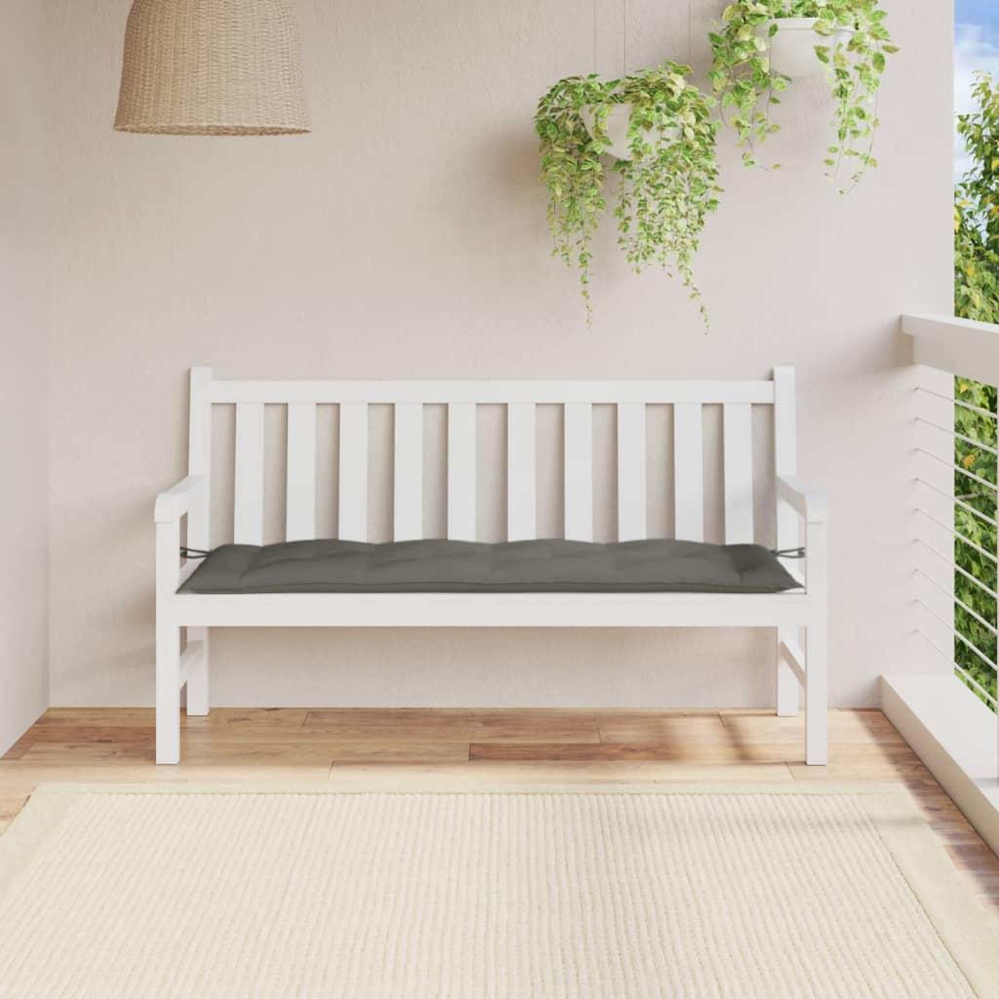 Voir la diapositive 3 : VIDAXL Coussin de banc de jardin gris fonce melange 150x50x7 cm tissu