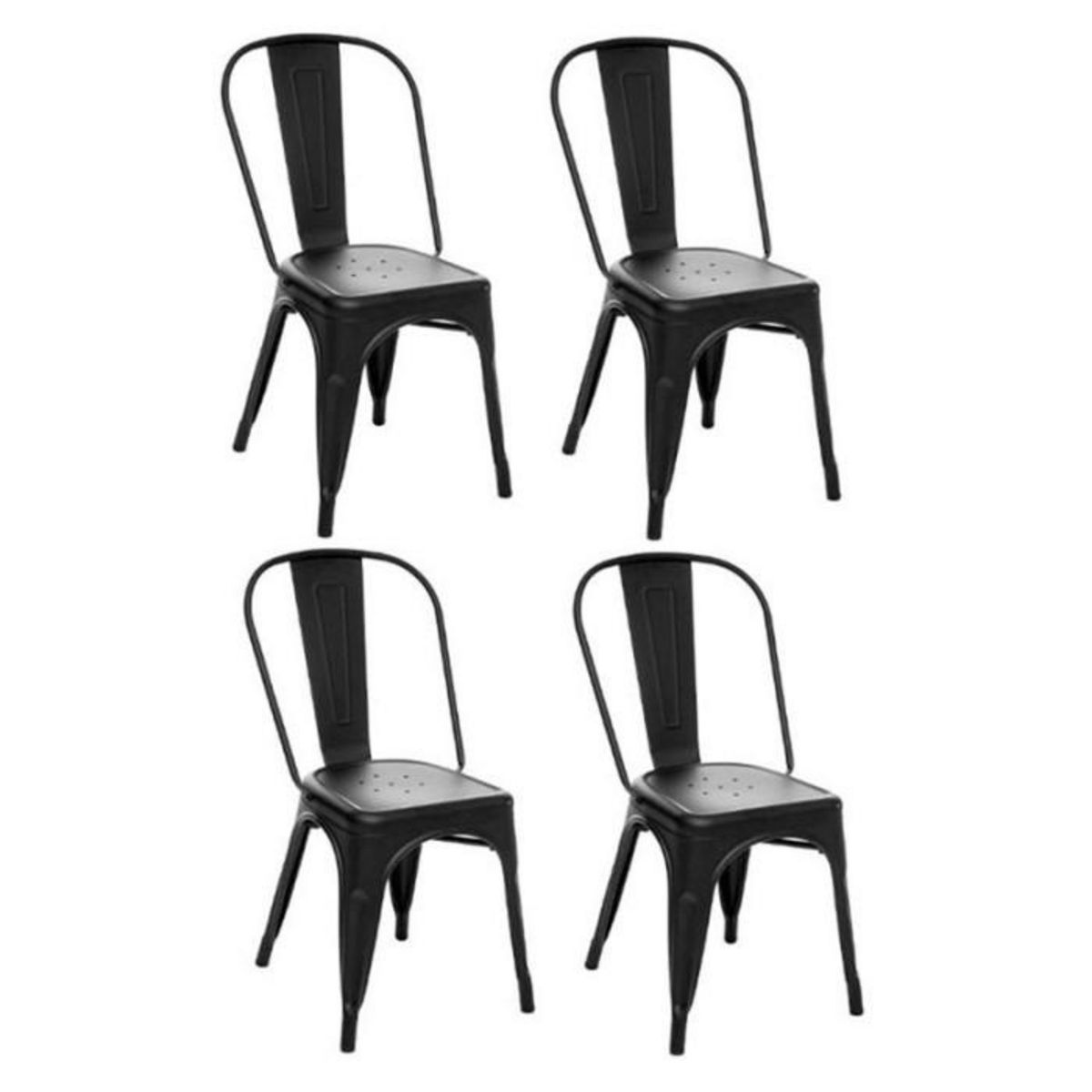 ATMOSPHERA Lot de 4 Chaises Design  Niko  85cm Noir