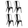 Voir la diapositive 1 : ATMOSPHERA Lot de 4 Chaises Design  Niko  85cm Noir