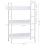 Voir la diapositive 6 : VIDAXL Bibliotheque a 3 niveaux blanc 60x27,6x90,5cm bois d'ingenierie