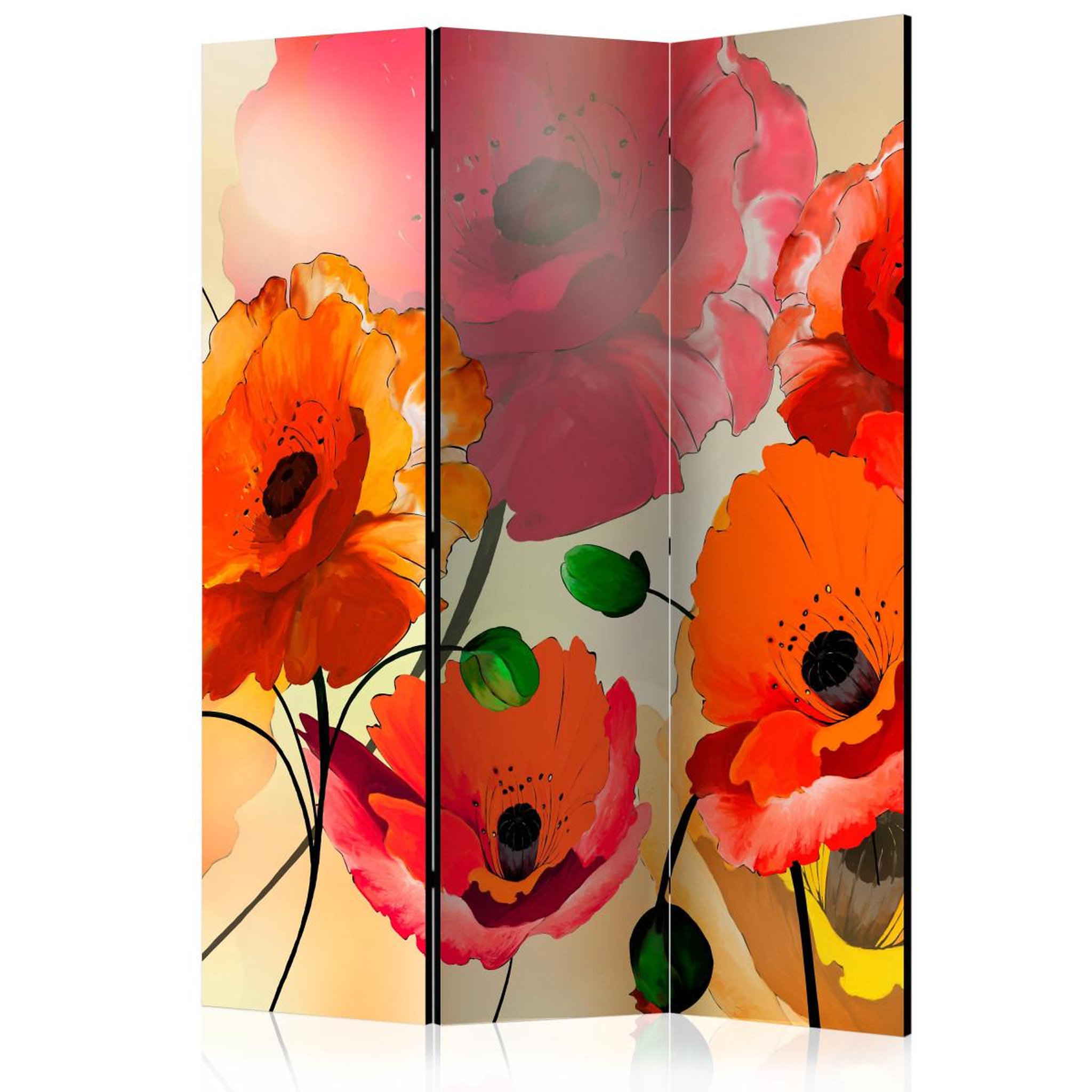 Paris Prix Paravent 3 volets  velvet poppies ii  135x172cm