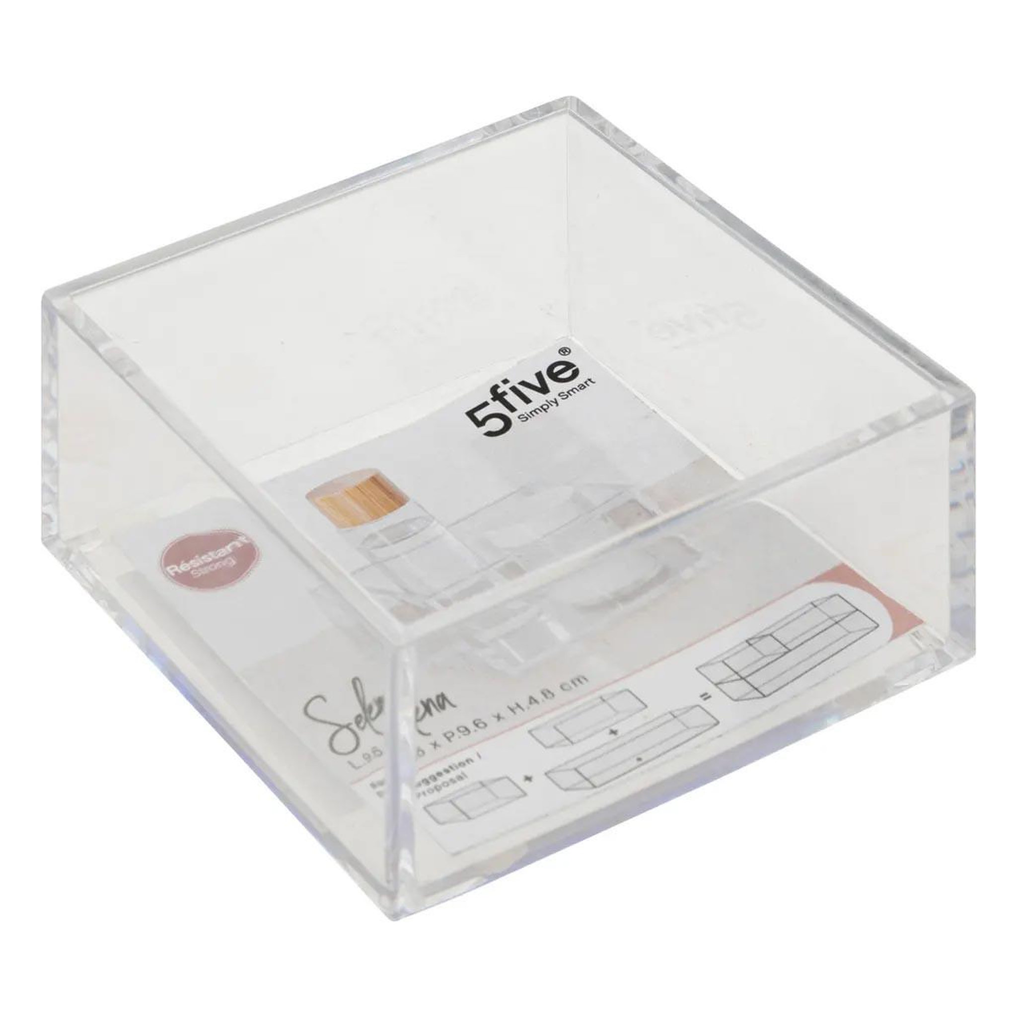 Voir la diapositive 2 : FIVE Plateau de rangement  selena  9cm transparent