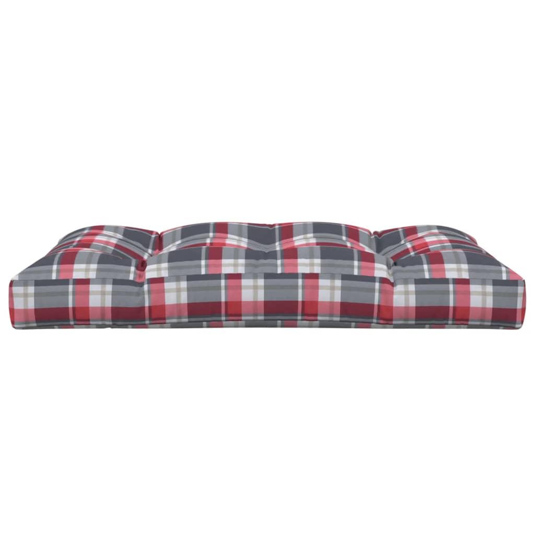 Voir la diapositive 5 : VIDAXL Coussin de palette motif a carreaux rouge 120x80x12 cm tissu