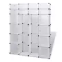 VIDAXL Cabinet modulable avec 18 compartiments blanc 37x146x180,5 cm