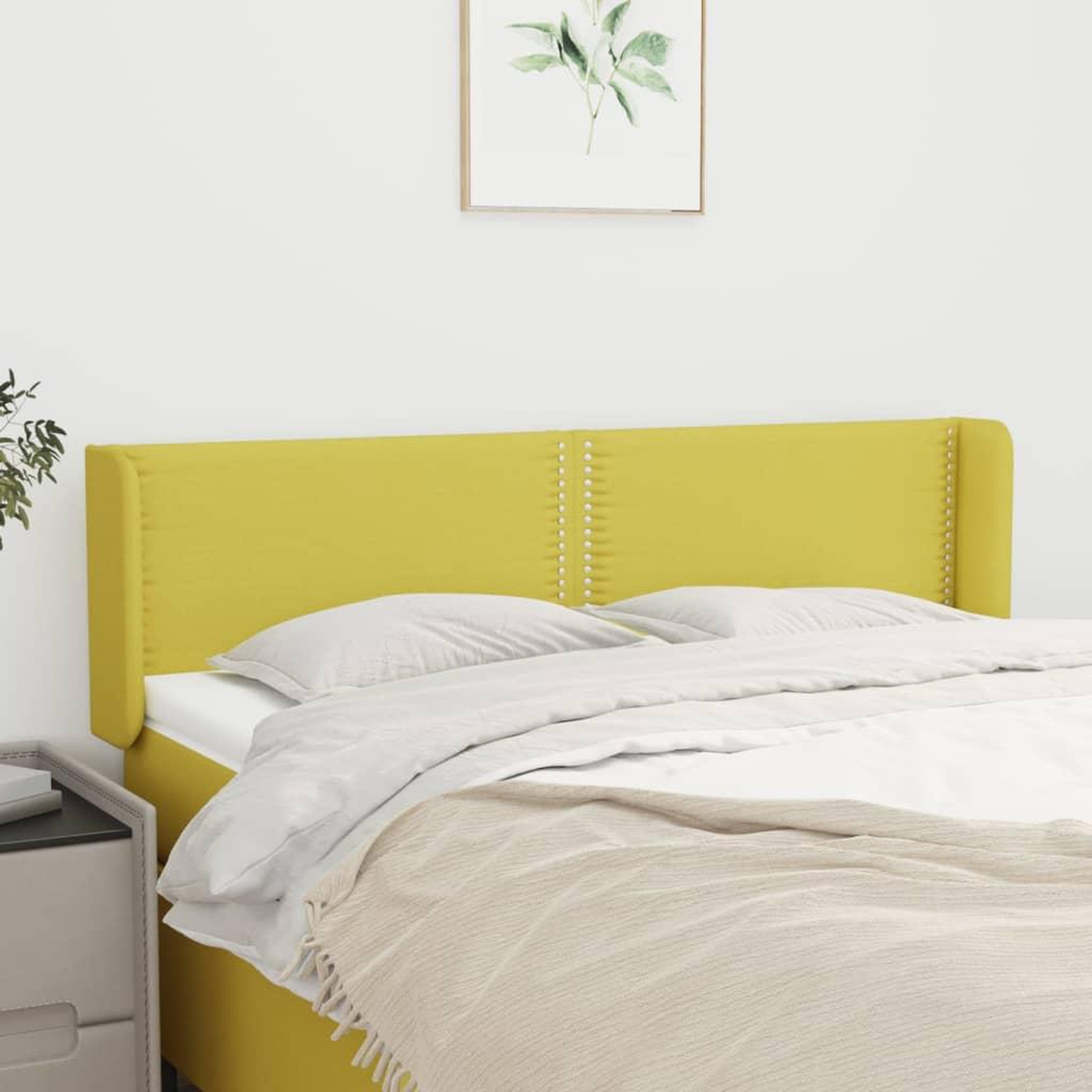 Voir la diapositive 1 : VIDAXL Tete de lit avec oreilles Vert 147x16x78/88 cm Tissu