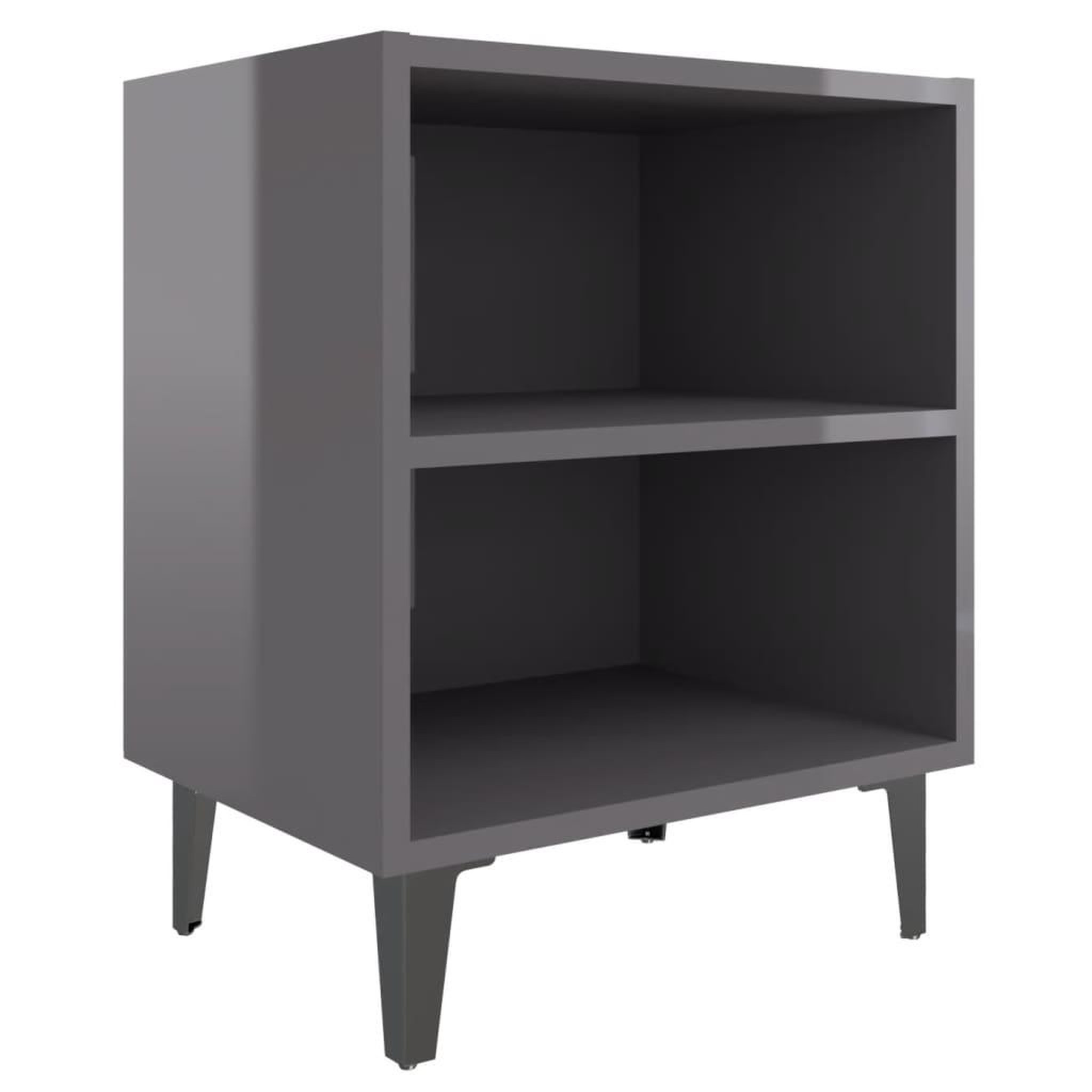 Voir la diapositive 2 : VIDAXL Table de chevet avec pieds en metal gris brillant 40x30x50 cm