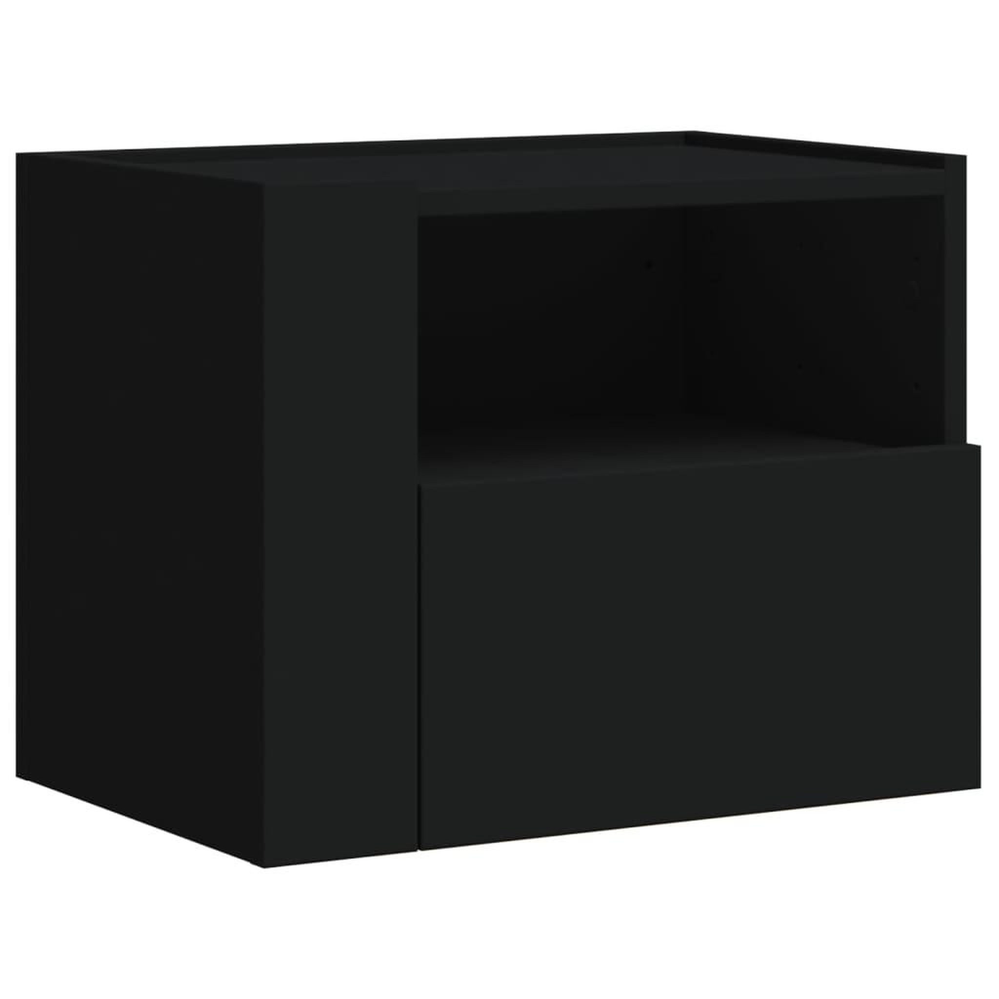 Voir la diapositive 2 : VIDAXL Table de chevet murale noir 45x30x35 cm