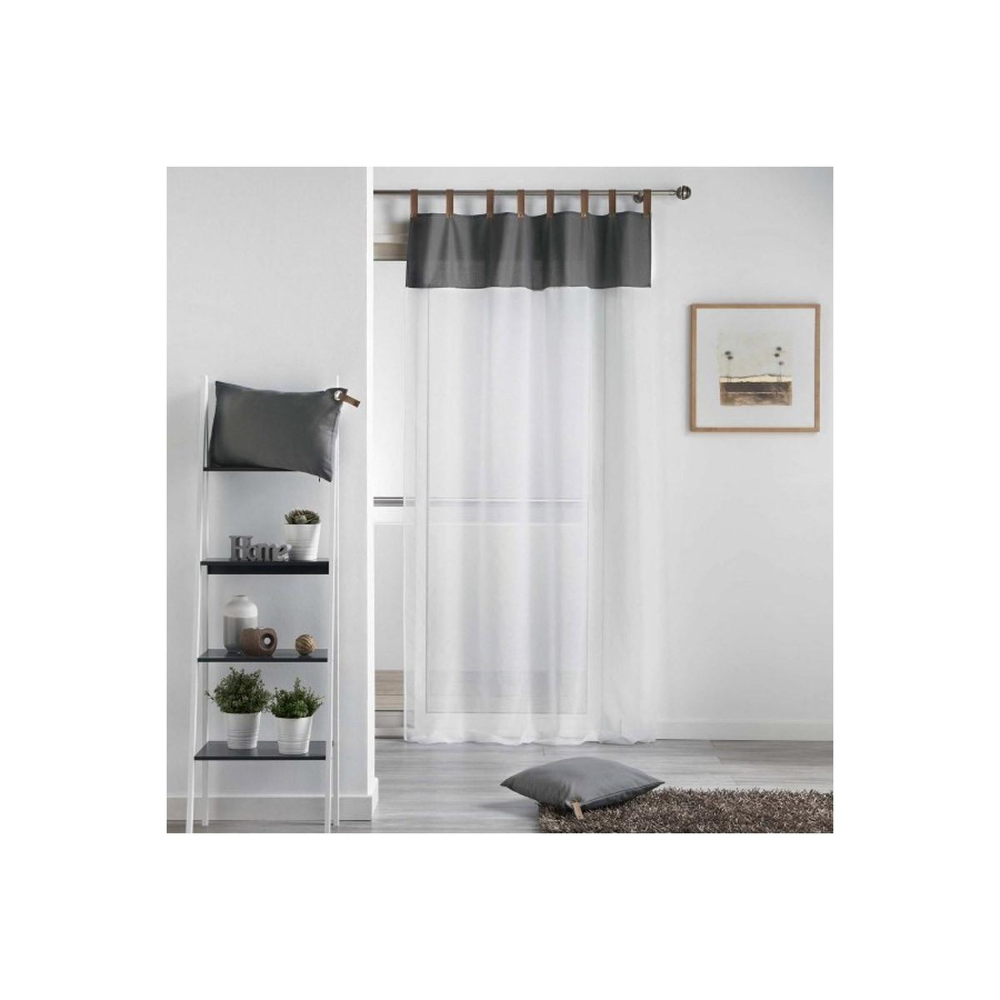 Voir la diapositive 2 : Douceur d'Intérieur Coussin effet lin  pearl  40x40cm anthracite