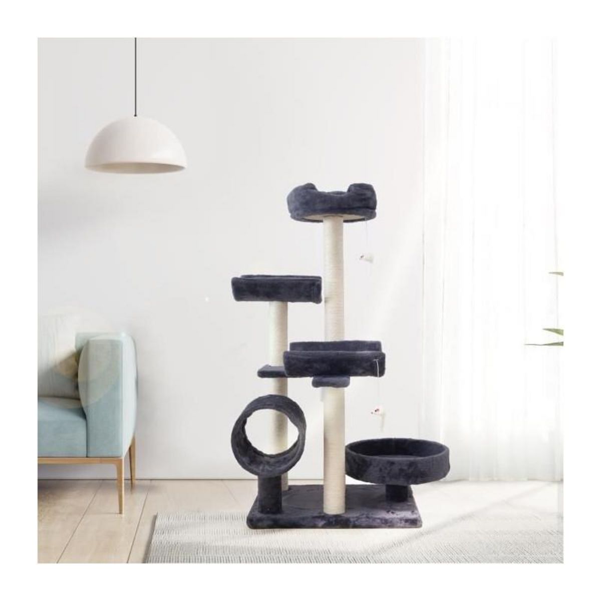 GENERIQUE Arbre a chat GARFIELD - 55x40x116 cm Gris