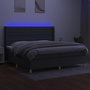 Voir la diapositive 3 : VIDAXL Sommier a lattes de lit matelas LED Gris fonce 200x200 cm Tissu