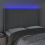 Voir la diapositive 3 : VIDAXL Tete de lit a LED Gris clair 147x16x118/128 cm Tissu