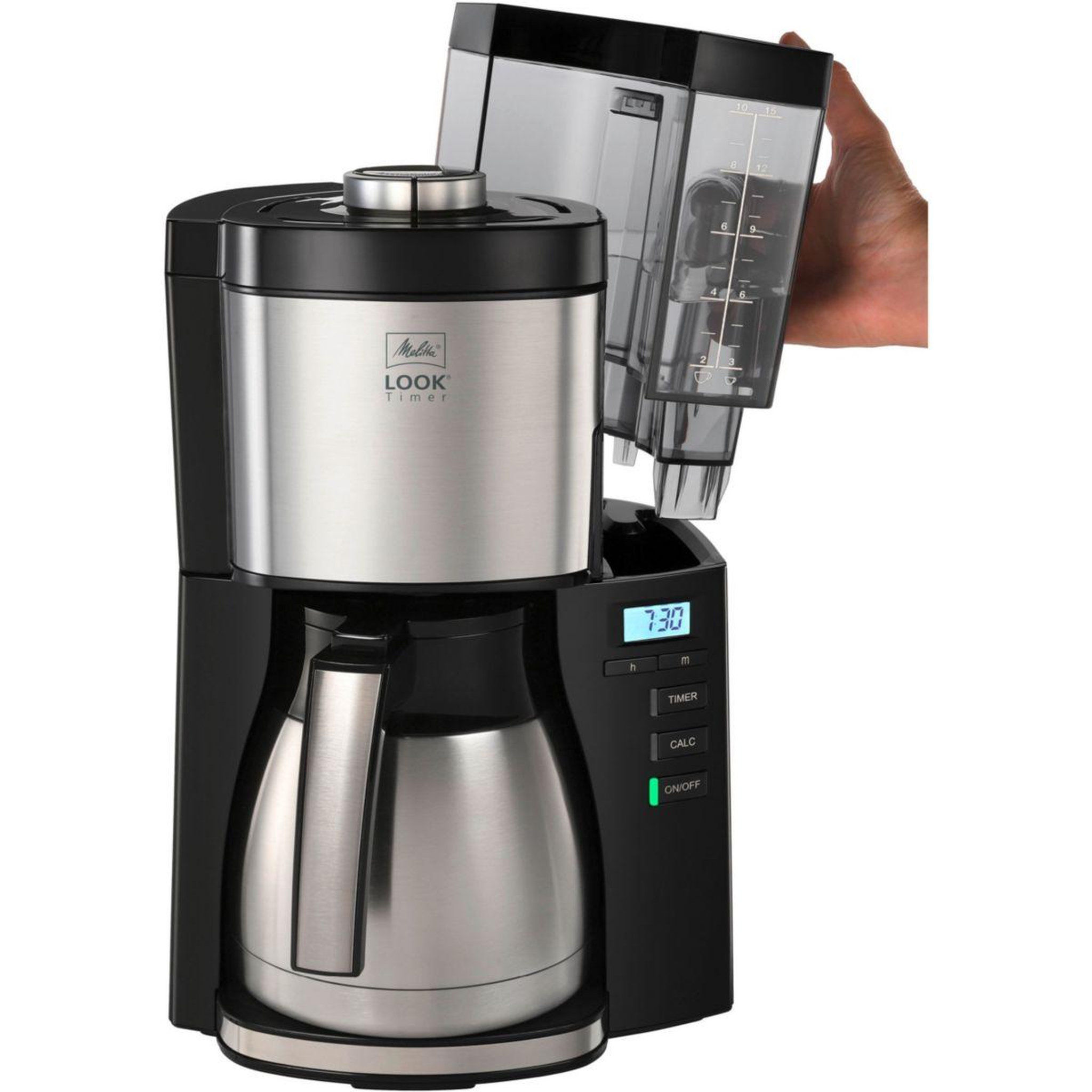 Voir la diapositive 4 : Melitta Cafetière filtre look v therm timer noir acier brossé