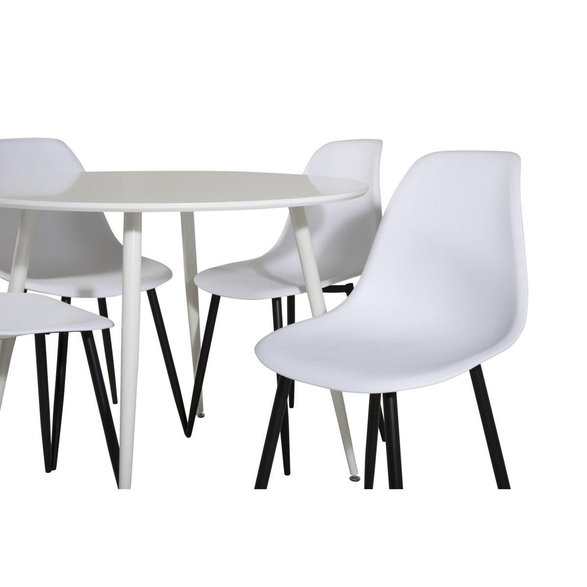 Voir la diapositive 2 : Paris Prix Ensemble table à manger & 4 chaises  plaza & polar  100cm blanc