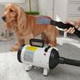 Voir la diapositive 2 : PAWHUT Séchoir pulseur chien professionnel 2200W 3 buses 3 températures réglables poignée blanc
