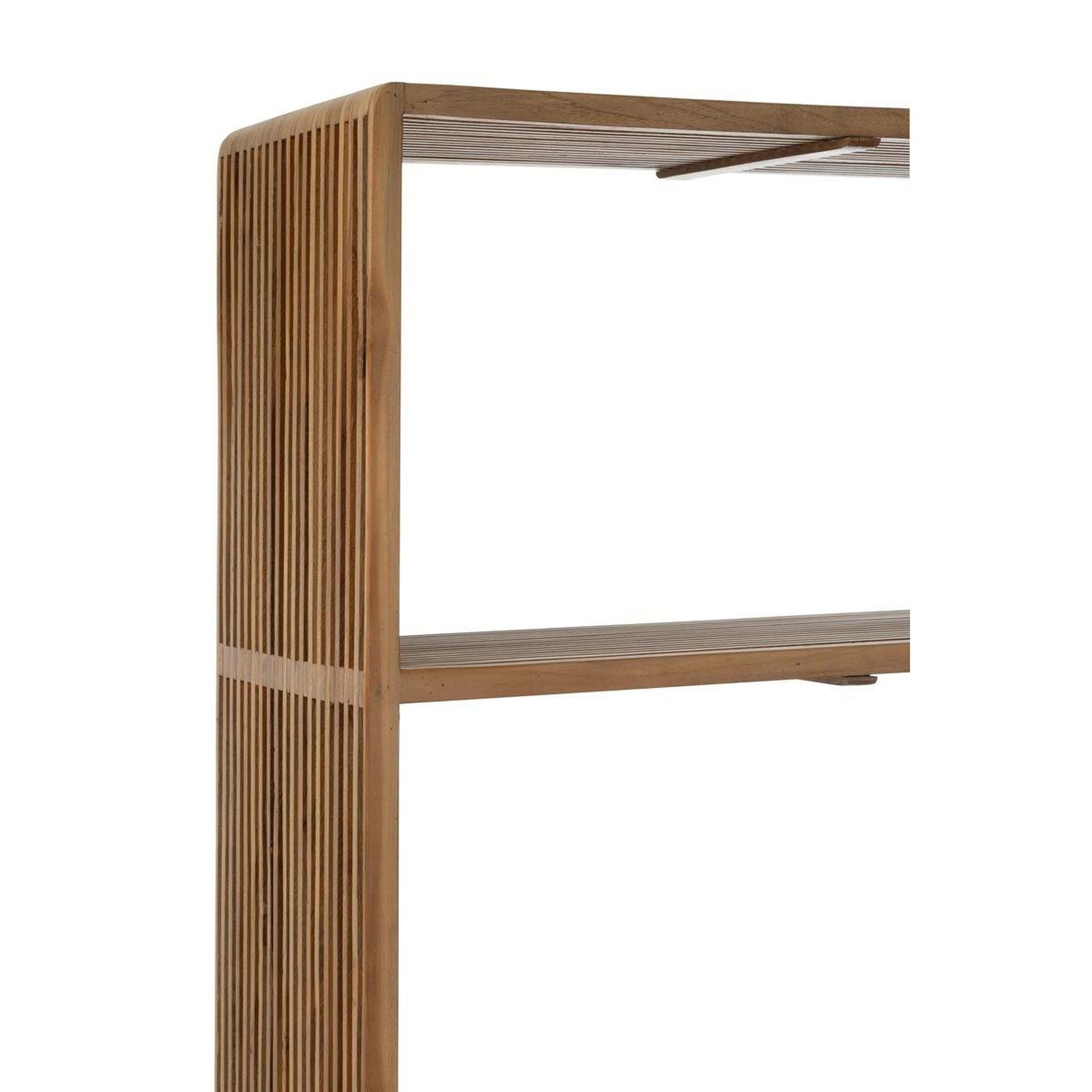 Voir la diapositive 4 : J-LINE Bibliothèque 4 niveaux en bois  teck  190cm naturel