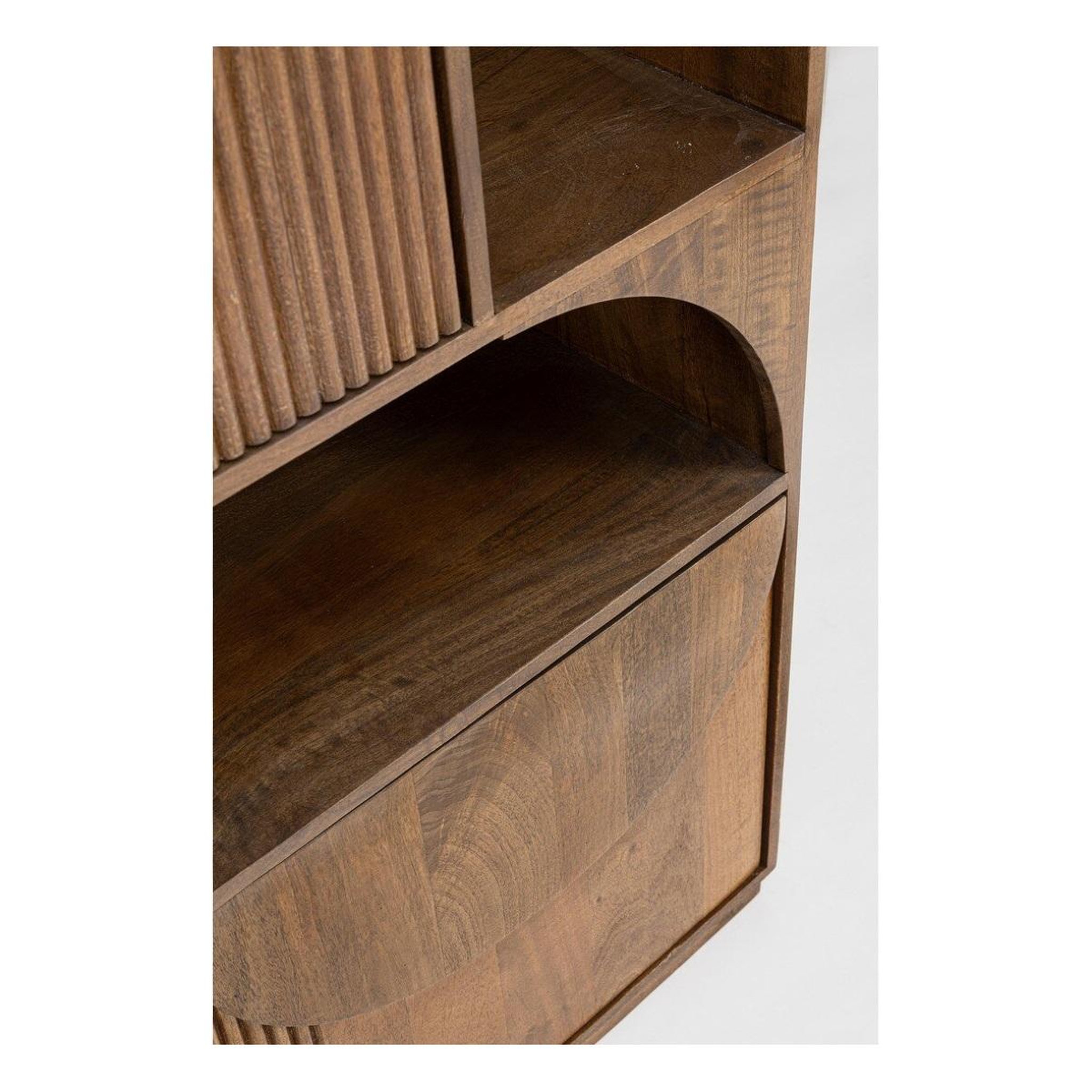 Voir la diapositive 3 : JLC KREATION Bibliothèque en manguier 180 cm 3 portes mira