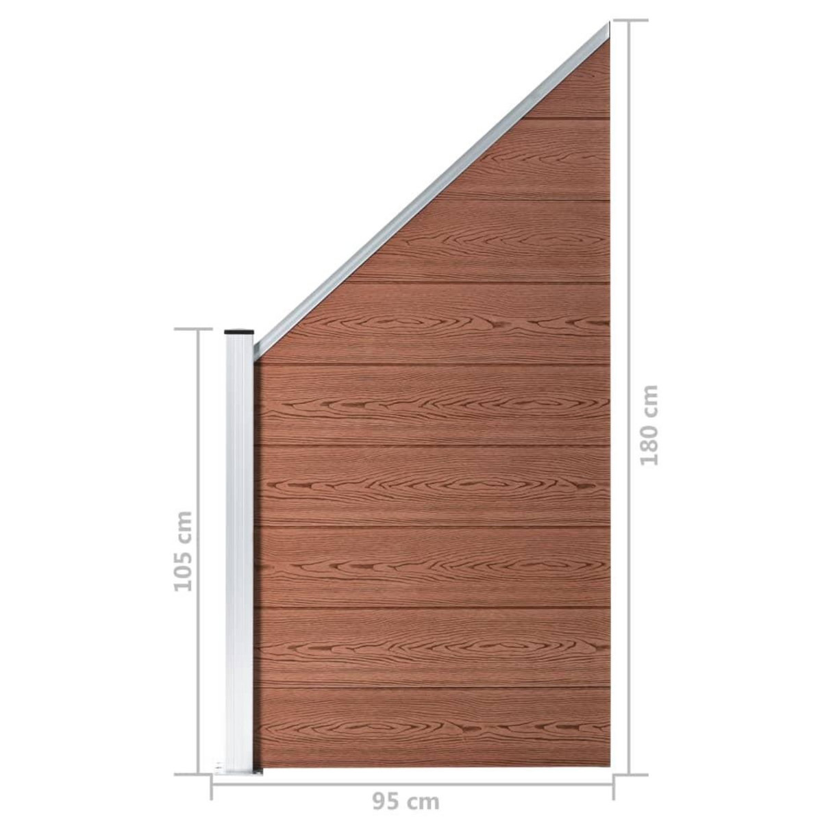 VIDAXL Panneau de cloture WPC 95x(105-180) cm Marron