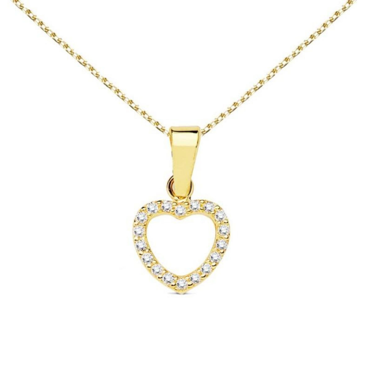 L'ATELIER D'AZUR Collier - Pendentif Or 18 Carats 750/000 Jaune - Coeur - Chaine Dorée