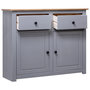 Voir la diapositive 3 : VIDAXL Buffet Gris 93x40x80 cm Pin solide Assortiment Panama