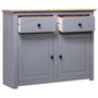 Voir la diapositive 3 : VIDAXL Buffet Gris 93x40x80 cm Pin solide Assortiment Panama