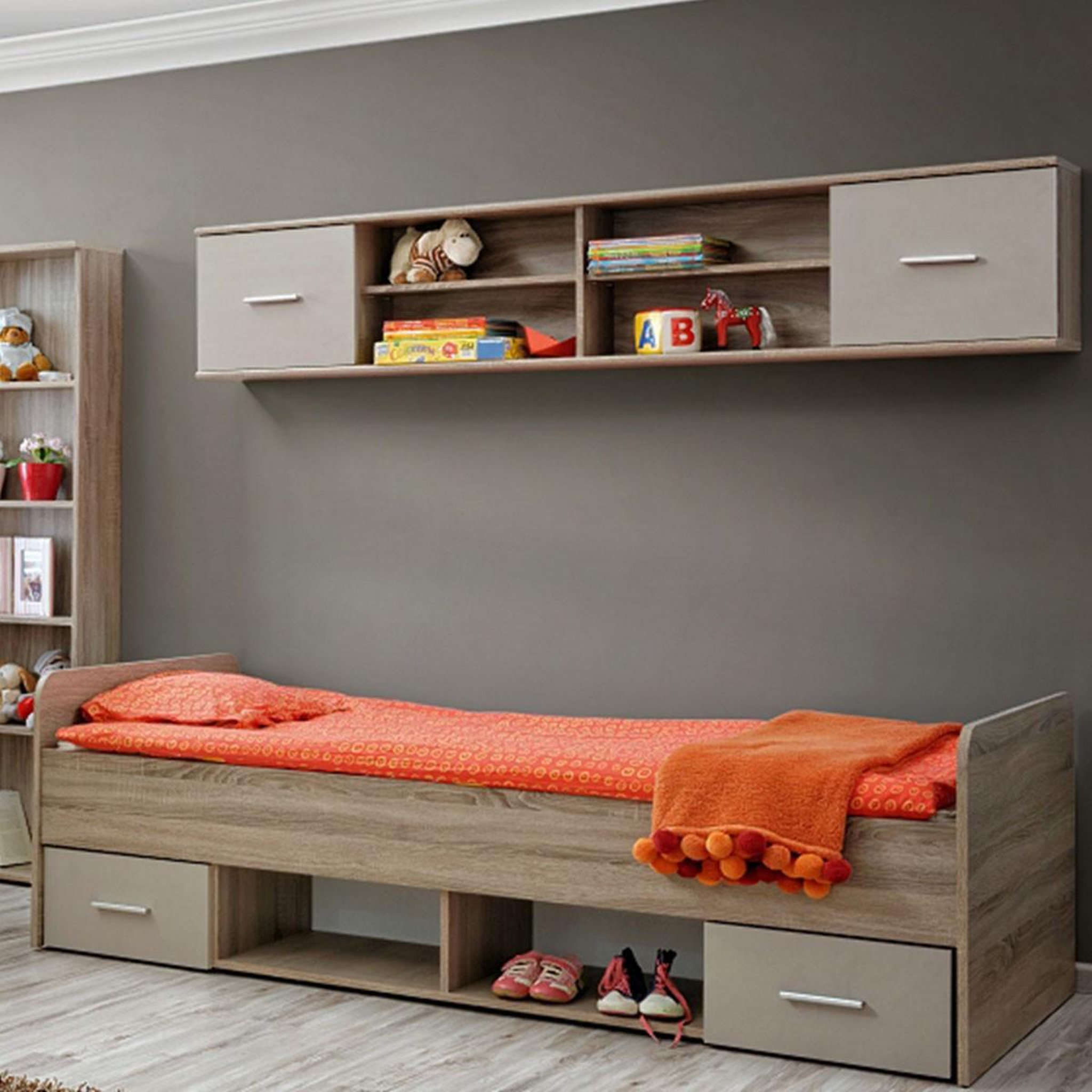 Voir la diapositive 4 : Paris Prix Chambre complète enfant 5p  dino iv  chêne & blanc
