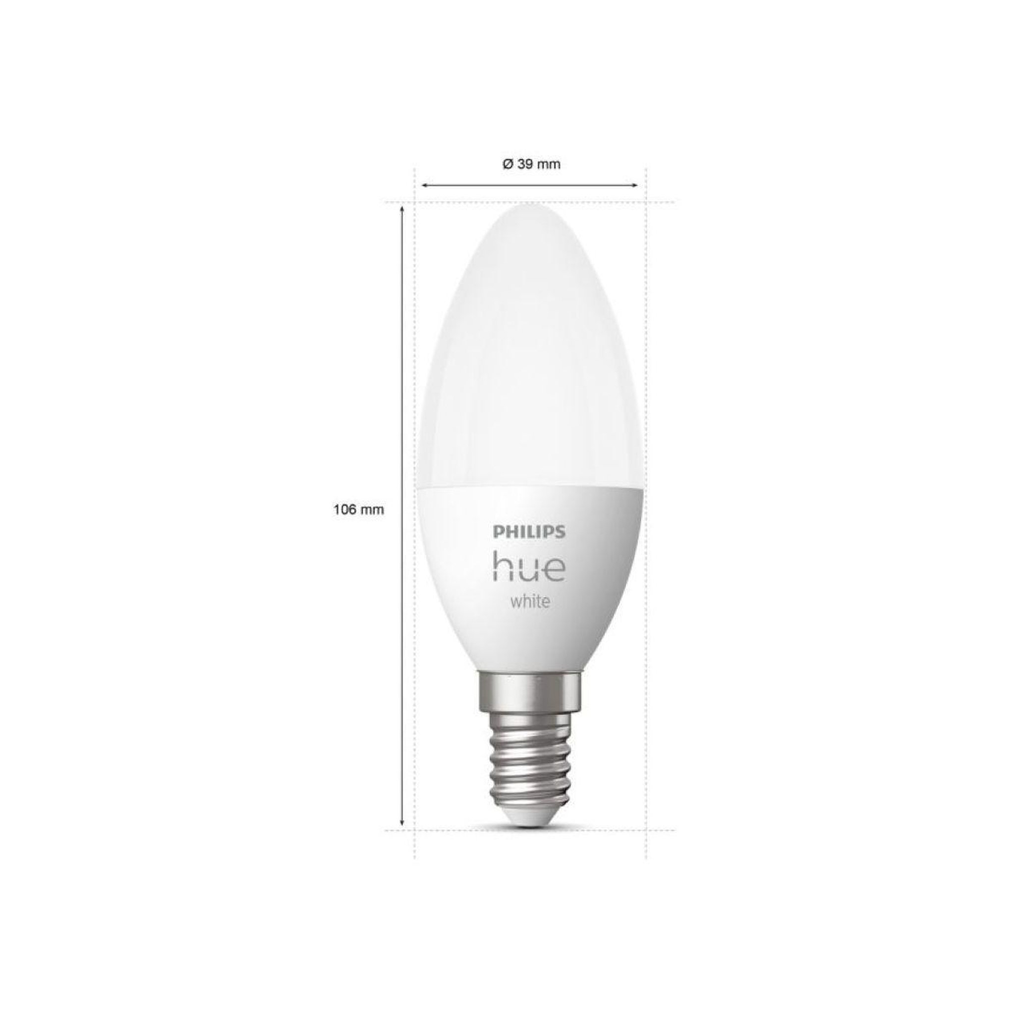 Voir la diapositive 2 : PHILIPS HUE Ampoule led connectée e14 white flamme