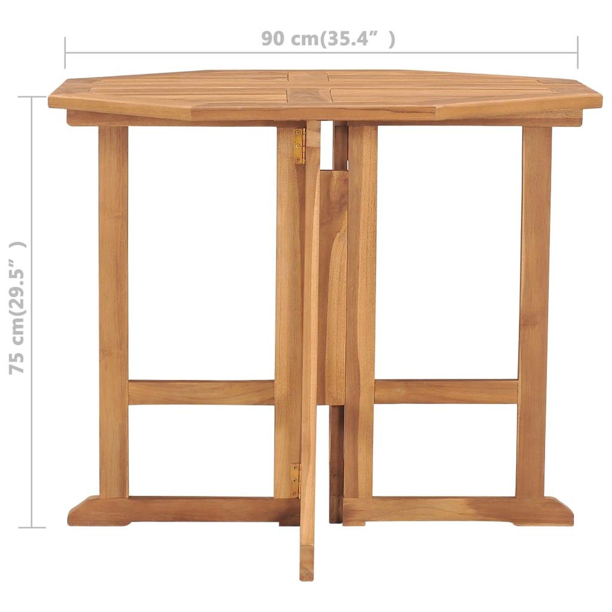 Voir la diapositive 6 : VIDAXL Table a dîner pliable de jardin Ø90x75 cm Bois de teck solide