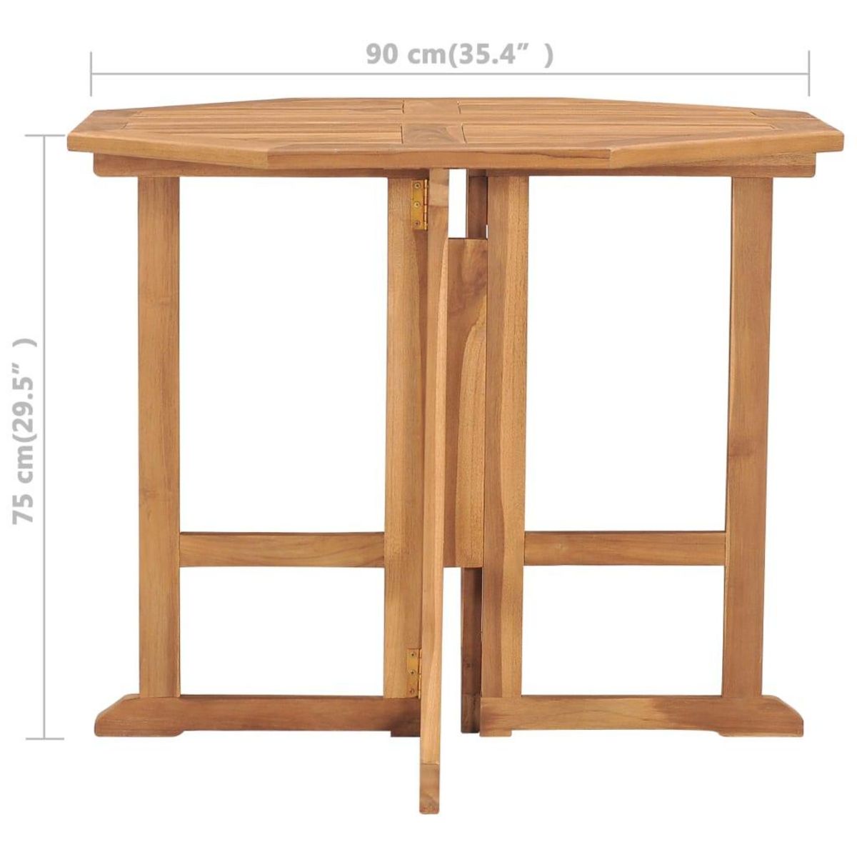 VIDAXL Table a dîner pliable de jardin Ø90x75 cm Bois de teck solide