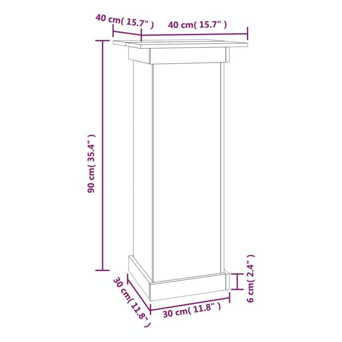 VIDAXL Support a fleurs 40x40x90 cm Bois de pin solide