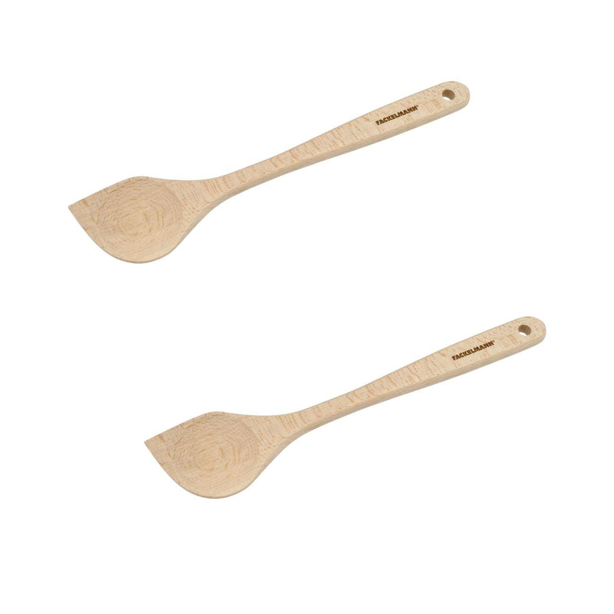 Fackelmann Ensemble de 2 cuillères de cuisine biseautée en bois fsc fackelmann